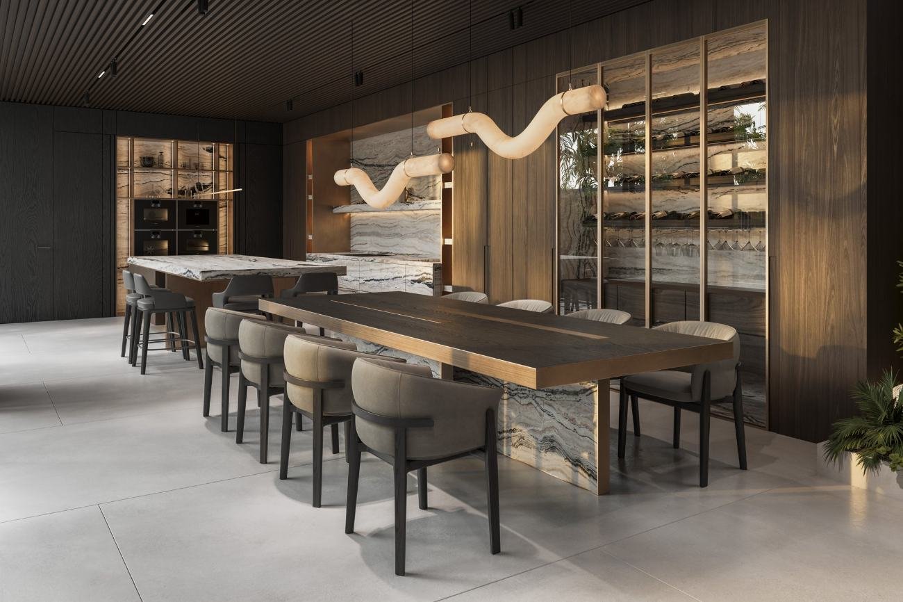 Dining & wine wall
